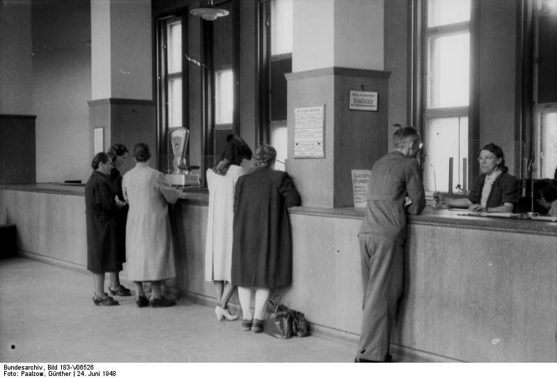 filiale, sparkasse, im jahr 1948